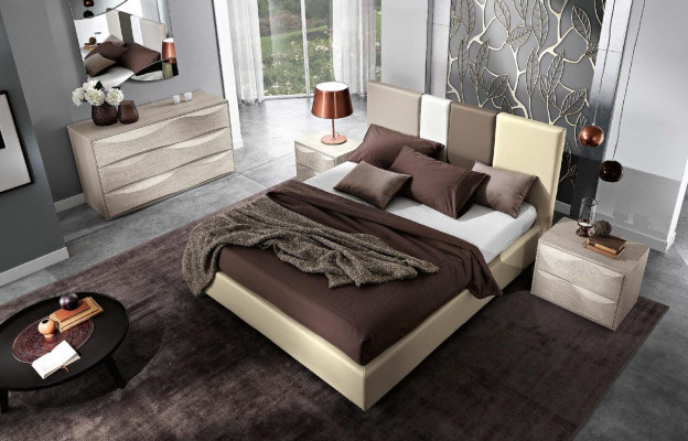 Lit Lit double Cadre de lit et sommier Lits Doubles de luxe en bois Design en cuir