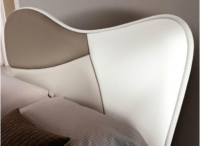 Cadre de lit double de luxe et lit blanc Lit double Cuir Bois Design moderne neuf