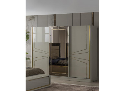 Armoire de luxe en bois Armoire de chambre Armoires de chambre beige