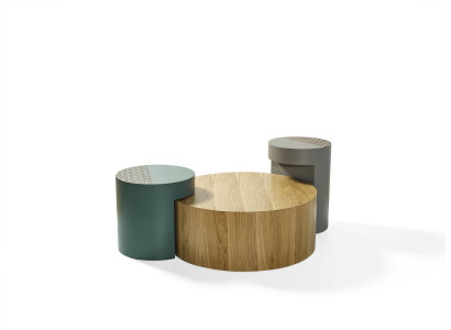 Table d'appoint Tables basses Table basse Tables rondes Marron Table de luxe 3 pièces