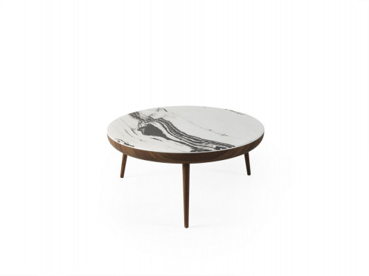 Table basse en 2 pièces. Table de salon. Mobilier rond en bois blanc. Design.