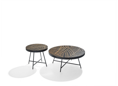 Conception table basse tables d'appoint tables rondes noir luxe 2 pièces