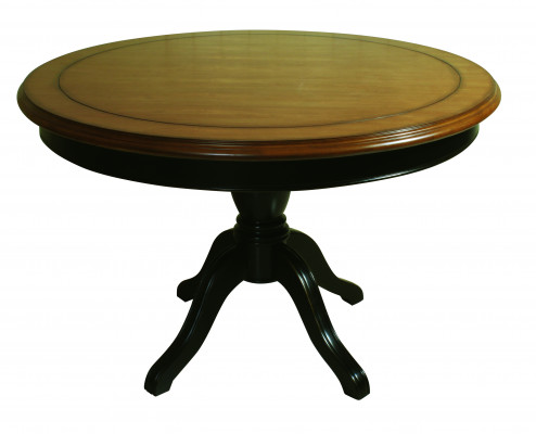 Table à manger ronde en bois massif de 122 cm de diamètre. Table de cuisine en bois véritable neuve.