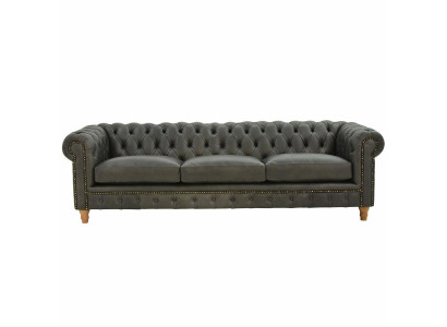Canapé en cuir design - Chesterfield rembourrage Trois places 240cm nouveau