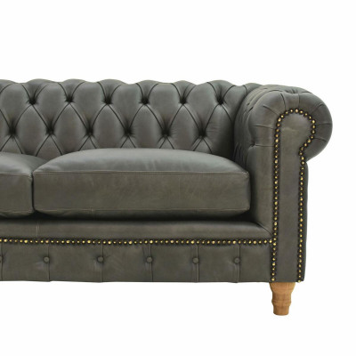 Canapé en cuir design - Chesterfield rembourrage Trois places 240cm nouveau