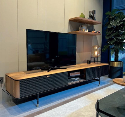 Étagère murale Salon Design Bois véritable Marron Couleur Nouveau Mobilier Matériau Bois