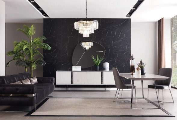 Ensemble complet de table à manger 4 chaises Ensemble de salle à manger Groupe Ess Table Tables 5 pièces