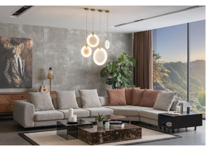 Paysage vivant Canapé Canapé d'angle Design Meubles Canapé Forme en L Nouveau style Moderne