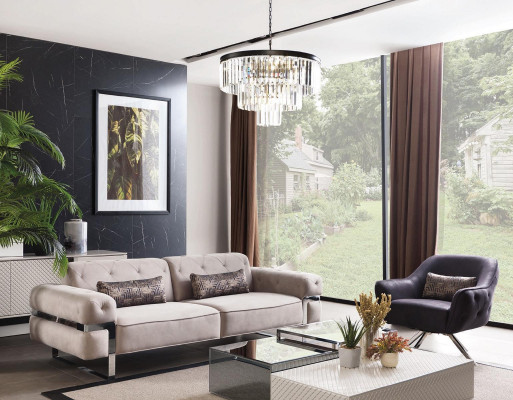 Ensemble de canapés 3 places en tissu 3x table basse design Canapé rembourré Sofas