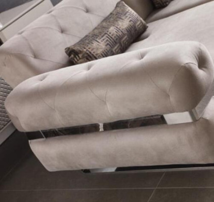 Ensemble de canapés 3 places en tissu 3x table basse design Canapé rembourré Sofas