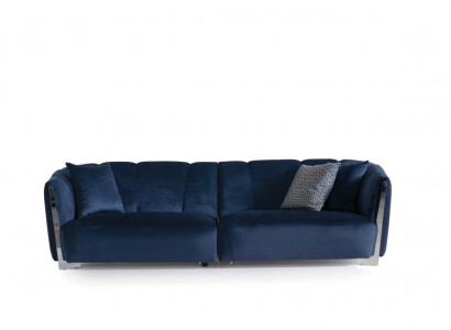 Salle de séjour Canapé Canapé Designer Textile Siège Rembourrage Design Bleu