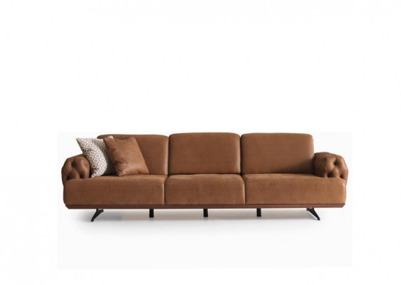 Canapé 4 places Chesterfield Design Canapé de luxe Revêtement Canapé marron