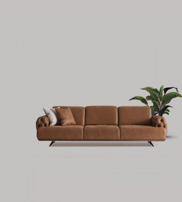 Canapé 4 places Chesterfield Design Canapé de luxe Revêtement Canapé marron