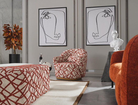 Ensemble de canapé 4 places 3x ensemble de tabouret, canapés design moderne en tissu, 6 pièces