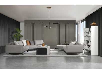 Canapé d'angle Canapé Sofa Textile Paysage de vie Mobilier de luxe en forme de U Table basse