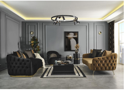 Ensemble de canapé 4 pièces 3 places Table basse Suite Design Textile neuf