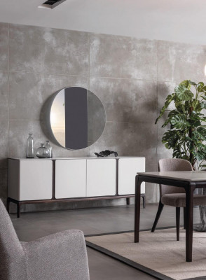 Salle à manger Ensemble Table 2x Chaises Buffet Miroir Tabouret Ensemble de salle à manger 6 pièces nouveau