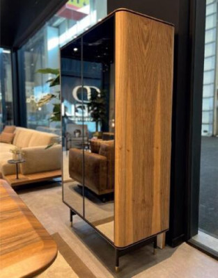 Vitrines armoire de bar en verre Armoire Armoires murales Étagère en bois Salon