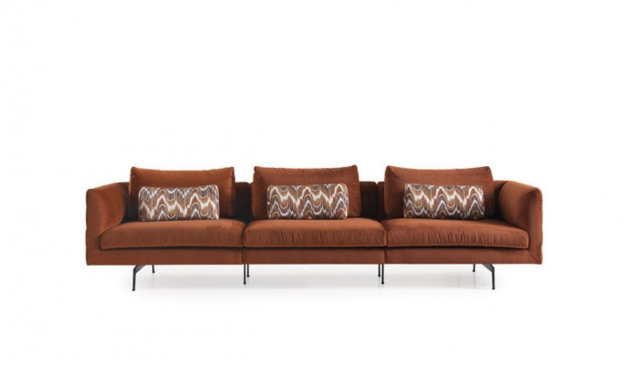 Sofa de salon 4 places Siège Canapé Rembourrage Canapés Design marron