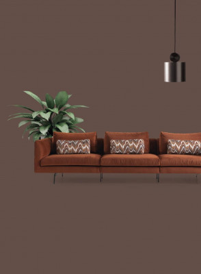 Sofa de salon 4 places Siège Canapé Rembourrage Canapés Design marron