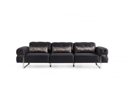Canapé 3 places en textile de luxe design noir