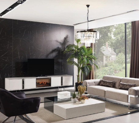 Meuble tv avec cheminée télévision de luxe à bas prix Sideboard 240cm