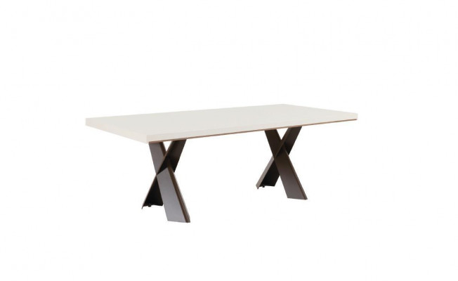 Salle à manger Table à manger Table Métal Style Moderne Design Mobilier Luxe neuf Blanc