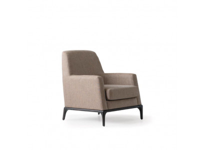 Salon Fauteuil Design Canapé Luxe Rembourrage Moderne Marron Bois Textile