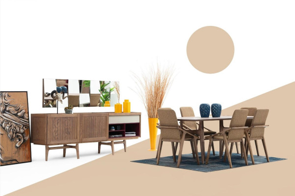 Groupe salle à manger Table à manger Chaises Table Bois Ensemble 7pcs Marron Tables neuves