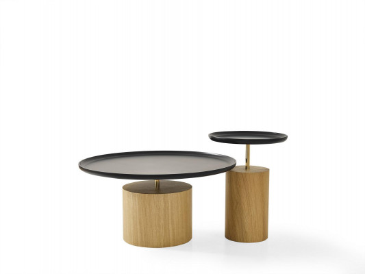 Table d'appoint Table Bois Côté Mobilier Designer Noir Table Ronde