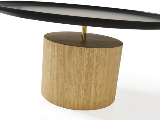 Table d'appoint Table Bois Côté Mobilier Designer Noir Table Ronde