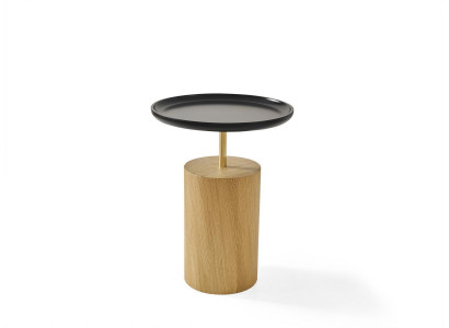 Table d'appoint Table Bois Côté Mobilier Designer Noir Table Ronde