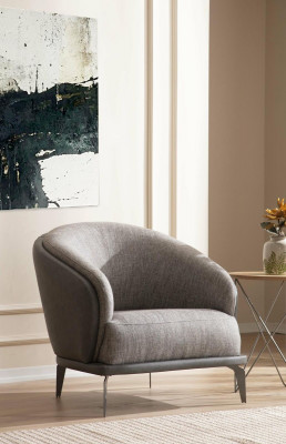 Fauteuil une place de luxe 1 siège gris tissu de siège nouveau