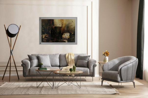 Fauteuil une place de luxe 1 siège gris tissu de siège nouveau