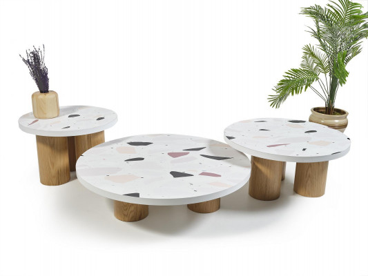 Table basse design de luxe, table en bois blanche table basse salon nouvellement côtés café