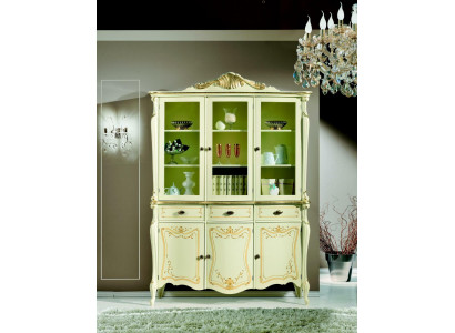 Vitrine Style italien de luxe Mobilier de salon Armoire Style baroque rococo Bois neuf