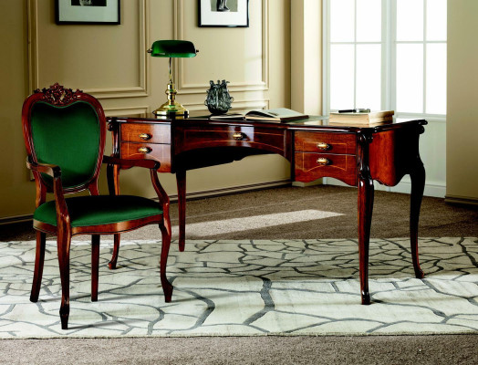 Mobilier de style italien pour bureau Ensemble de bureau Table Chaise Fauteuil 3 pièces.