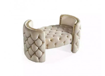 Tabouret moderne rembourré Meuble de pied Chambre blanche Design Ottoman nouveau