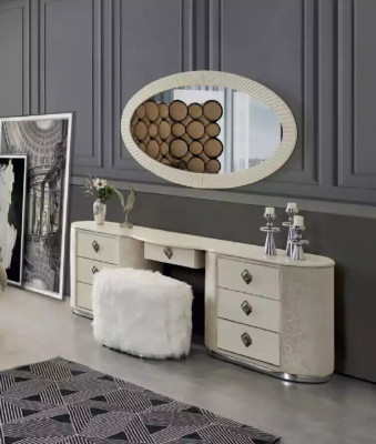 Coiffeuse Ensemble Console Miroir Chambre Mobilier Design Tabouret Set nouveau