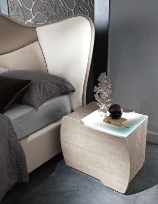Ensemble de chambre à coucher de 6 pièces : Lit Table de chevet Commode Miroir Armoire Suite