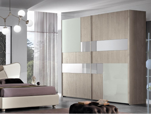 Ensemble complet de chambre à coucher Lit moderne royal Armoire Table de chevet 5 pièces