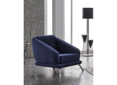 Fauteuil Salon de luxe Design moderne Meuble en textile Siège de luxe Bleu