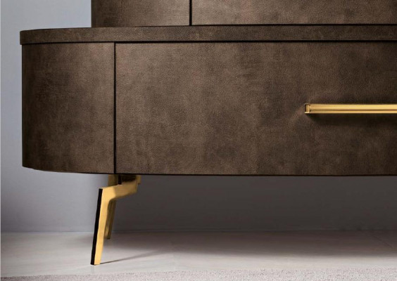 Luxueux ensemble de 5 pièces. Chambre Lit Table de chevet Commode Miroir Suite Double neuf