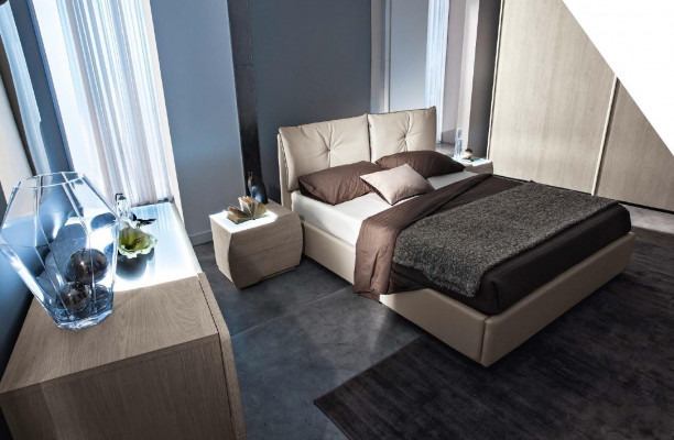 Ensemble de luxe 6 pièces. Chambre Lit Table de chevet Commode Miroir Armoire neuf