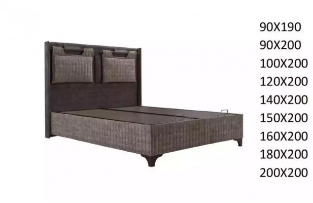 Lits boxspring Lit rembourré Hôtel design Lit double Design de luxe 200x200cm