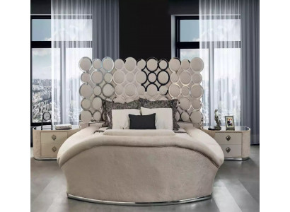 Lit de designer lits en textile de luxe Chambre à coucher Lit double lit 200x200cm cadre de lit