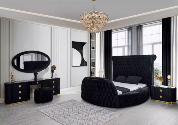 Lit noir Chesterfield lit moderne Lit double lit moderne lit rembourré