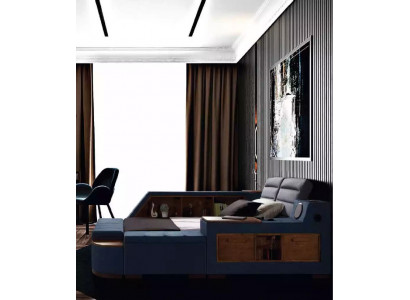 Lit multifonctions Lits doubles Lit moderne Cadre de lit Lits 200x200cm Hôtel nouveau