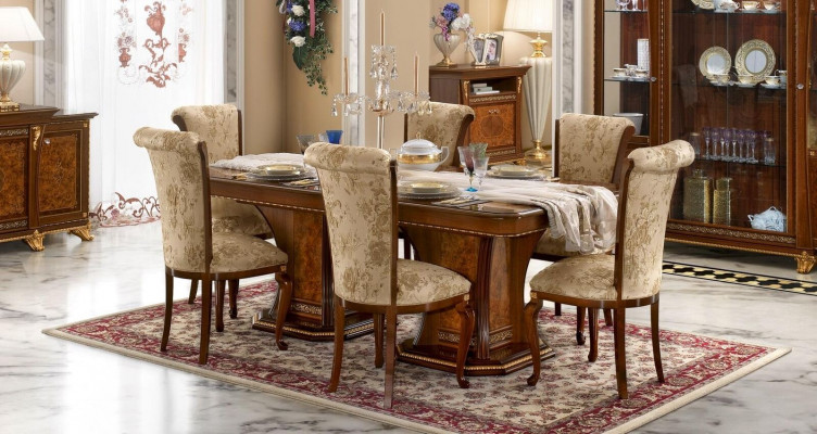 Ensemble de salle à manger comprenant 6 chaises, ensemble de salle à manger de style antique avec table de 7 pièces. Nouveau
