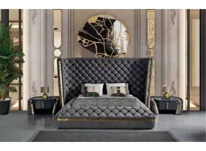 Design de rembourrage de lit de chambre de luxe. Lits doubles de luxe pour hôtel Chesterfield.